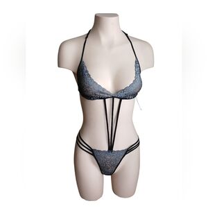 La Vie En Rose Lace Strappy Bodysuit Small / Medium